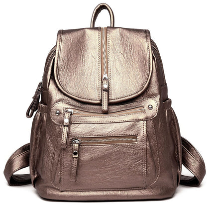 eybag Women High Quality Leather Backpacks Vintage Female Shoulder Bag Sac A Dos Travel Ladies Bagpack Mochilas School Bags for Girls