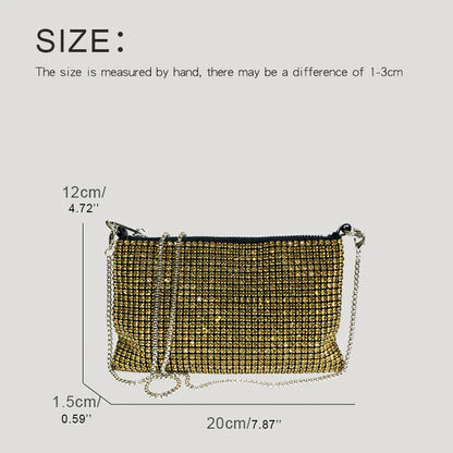 eybag Lady Shiny Evening Bags For Women Luxury Designer Shoulder And Purses 2023 New In Metallic Mosaic Imitation Diamond Sling Bag