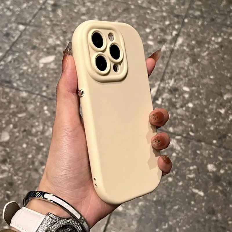 eybag Candy Color Shockproof Silicone Phone Case For iPhone 15 14 13 12 11 Pro Max X XR XS Lens Protection Soft TPU Back Cover Coque