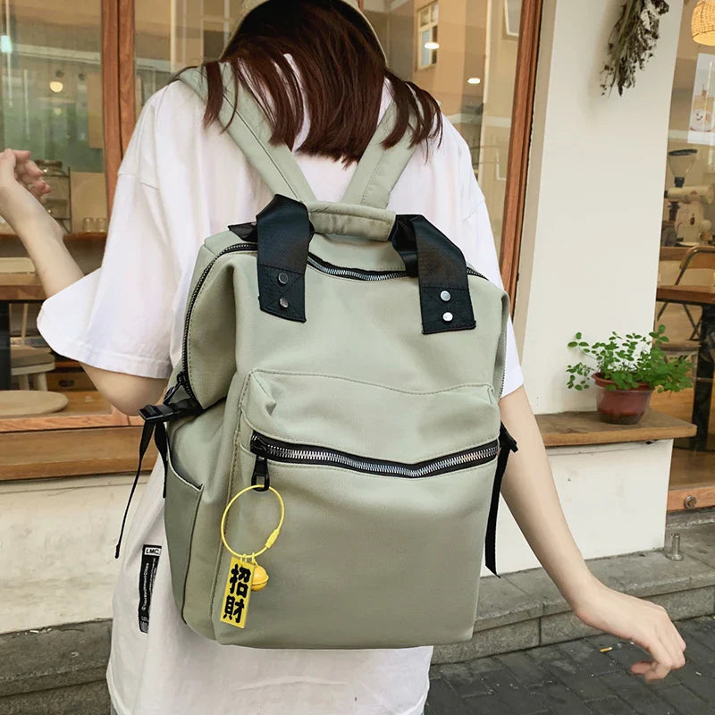 eybag Fashion Women Waterproof Nylon Backpacks High Capacity Travel Bag Female Double Handle School Backpack For Teenage Girl