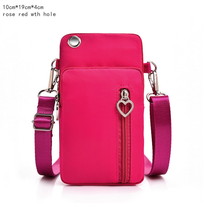 eybag Women's Mini Shoulder Bag Oxford Waterproof Handbag Wrist Pouch Wallet Sports Cell Mobile Phone Bag Crossbody Bags for Girls