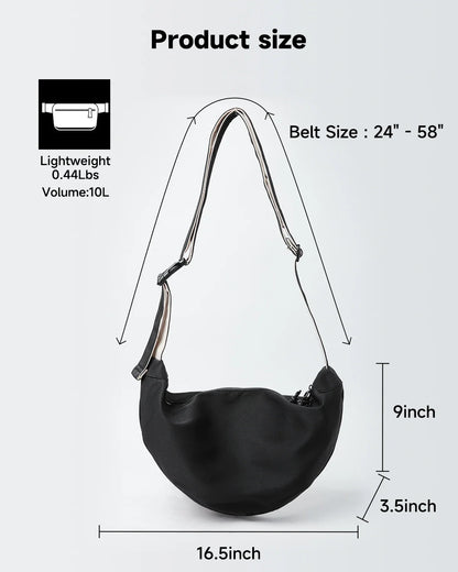 eybag Women Crescent Bag Crossbody Oxford Waterproof Half Moon Bag Fashion Street Travel Fanny Packs