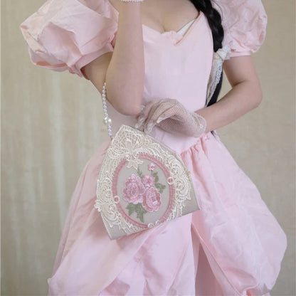 eybag Vintage Gothic Lolita Girl Single Shoulder Bag Women Palace Princess Handbag Flower Embroidery Messenger Bag Cosplay Fairy Gift