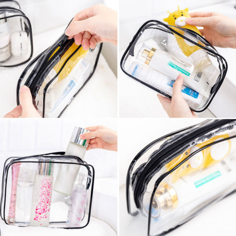 eybag Transparent Cosmetic Bag PVC Women Zipper Clear Makeup Bags Beauty Case Travel Make Up Organizer Storage Bath Toiletry Wash Bag