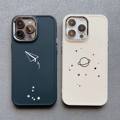 eybag Aircraft Airplane Heart Couple Phone Case For Apple iPhone 15 13 12 11 Pro Max XR X XS 7 8 Plus 14 Pro Max Plus Silicone Cover