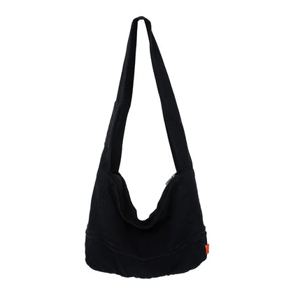 eybag 100% Cotton Canvas Shoulder Bags for Women Solid Black Leisure Or Travel Bags Fashion Crossbody Bags New Tooling package