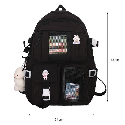 eybag Japanese Girls Aesthetic Backpack Cute School Bags For Student Teens Girls Pockets Kawaii Women Laptop Backpack Harajuku Mochila