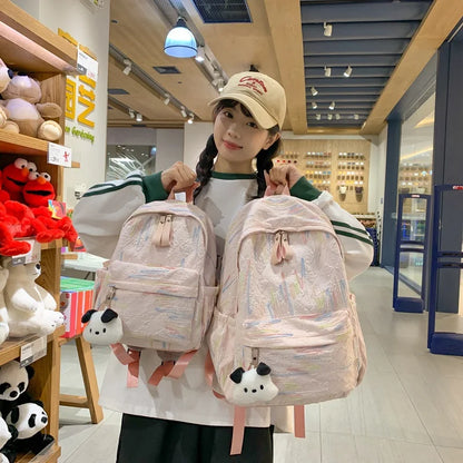 eybag Middle School Students Nylon Shoulders Backpack Large Capacity Schoolbag Teen Girls Sweet Cute Backpacks Outdoor Travel Backpack