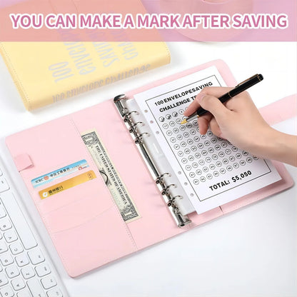 eybag 100 Envelope savings Challenge Loose Leaf Couple Cash Budget Planning Notebook Savings Envelopes Binder with The Pvc Lovers