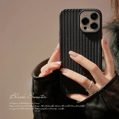 eybag Solid Braided Pattern Phone Case for IPhone 14 13 12 11 15 Pro XS Max Plus Funda for Iphone X XR 7 8 SE Soft Shockproof Cover