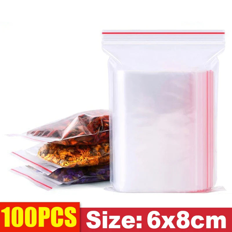 eybag Thicken Zipper Sealed Bags Clear Plastic Storage Bag for Small Jewelry Food Packing Reclosable Zippers Sealing Pouch