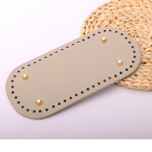 eybag 10x22/12x25cm Long Oval Bottom For Knitted  PU Leather Bag Accessories Handmade Bottom With Holes Crochetbag Base Wholesale