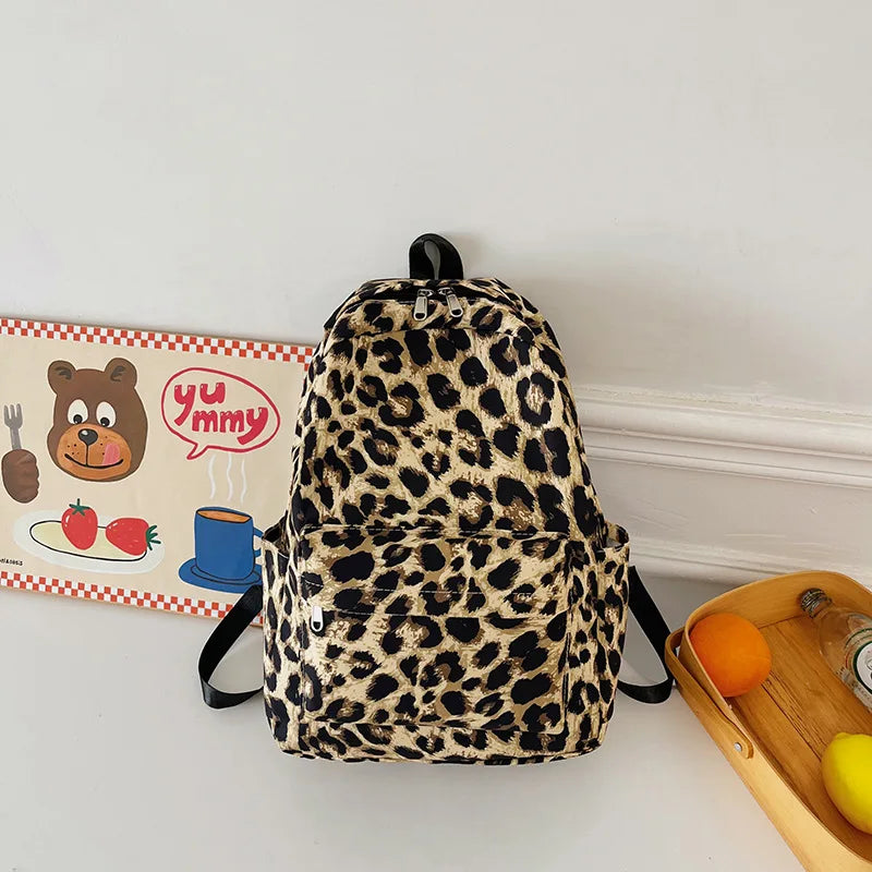 eybag Fashion leopard print Women Backpack Large capacity schoolbag for Teenagers Girls backpack Travel female shoulder bag bagpack