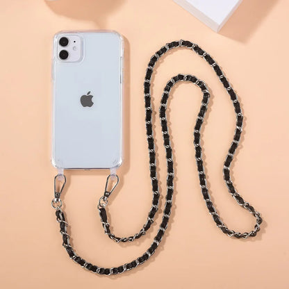 eybag DIY Luxury Pearl Chain Crossbody Strap Shockproof Acrylic Lanyard Phone Case for iPhone 14 13 12 PRO 15 Pro Max X XS 12 MINI