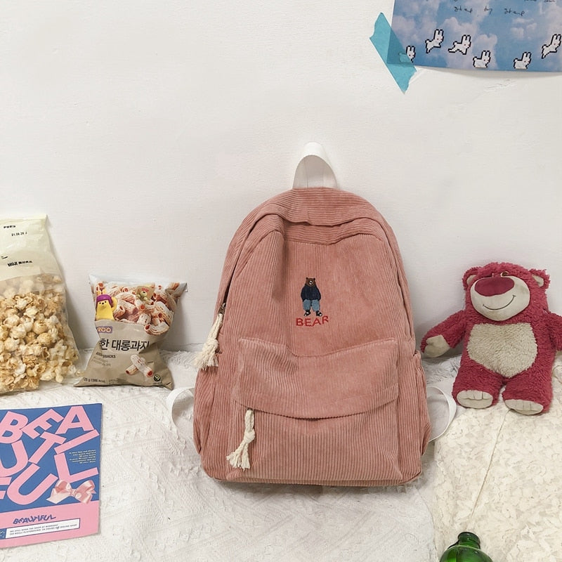 eybag Corduroy Backpack Cute Fashion Women Backpack Female Girl School Backpack Female Travel Shoulder Bags For Teenage Mochila