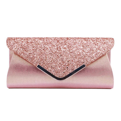 Lkblock Fashion Ladies Glitter Evening Satin Bridal Clutch Diamond Bag Womens Wedding Party Prom Envelope Handbag Party Banquet Bags