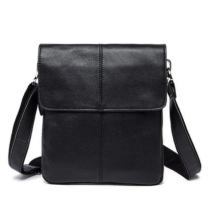 eybag Genuine Leather Male Crossbody Bags High Capacity Real Leather Messenger Bag Solid Vertical Shoulder Handbag for Men