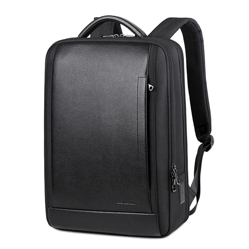 eybag New Brand Genuine Leather with Oxford Men Backpacks Fashion Real Natural Leather Student Backpack Boy Luxury Computer Laptop Bag