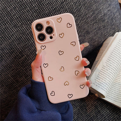 eybag Fashion Candy Color Love Heart Phone Case For iPhone 13 Pro Max 14 Pro Max 11 12 Pro X XR XS Max 7 8 14Plus Soft TPU Cover