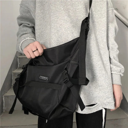 eybag Shopper Nylon Shoulder Gothic Black Crossbody Messenger Tote Bags For Men Women's Hip Hop Techwear Satchel Waist Goth Handbags