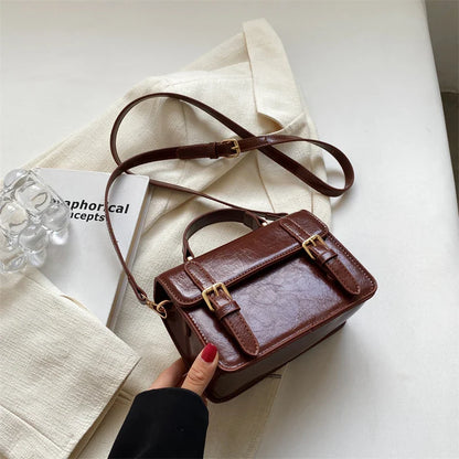 eybag Retro Bag Women's New Fashion Messenger Bags Design Chic Shoulder Bag All-Match Solid Small Square Bags