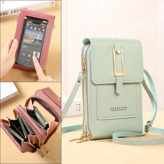 eybag PU Women Bags Soft Leather Wallets Touch Screen Cell Phone Purse Crossbody Shoulder Strap Handbag for Female Cheap Women's Bags