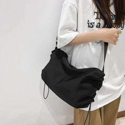 eybag Solid Color Black Shoulder Bag Fashion Women Male Waterproof Messenger Bags Unisex Cool School Bags Women Travel Crossbody Bag