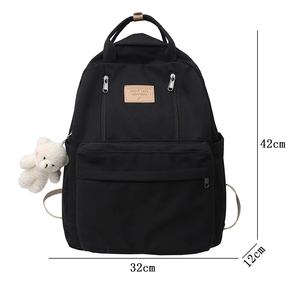 eybag Fashion Women Backpack High School Student Bag Large Capacity For Teenage Girls Boy Travel Laptop Bag Waterproof Black Mochilas