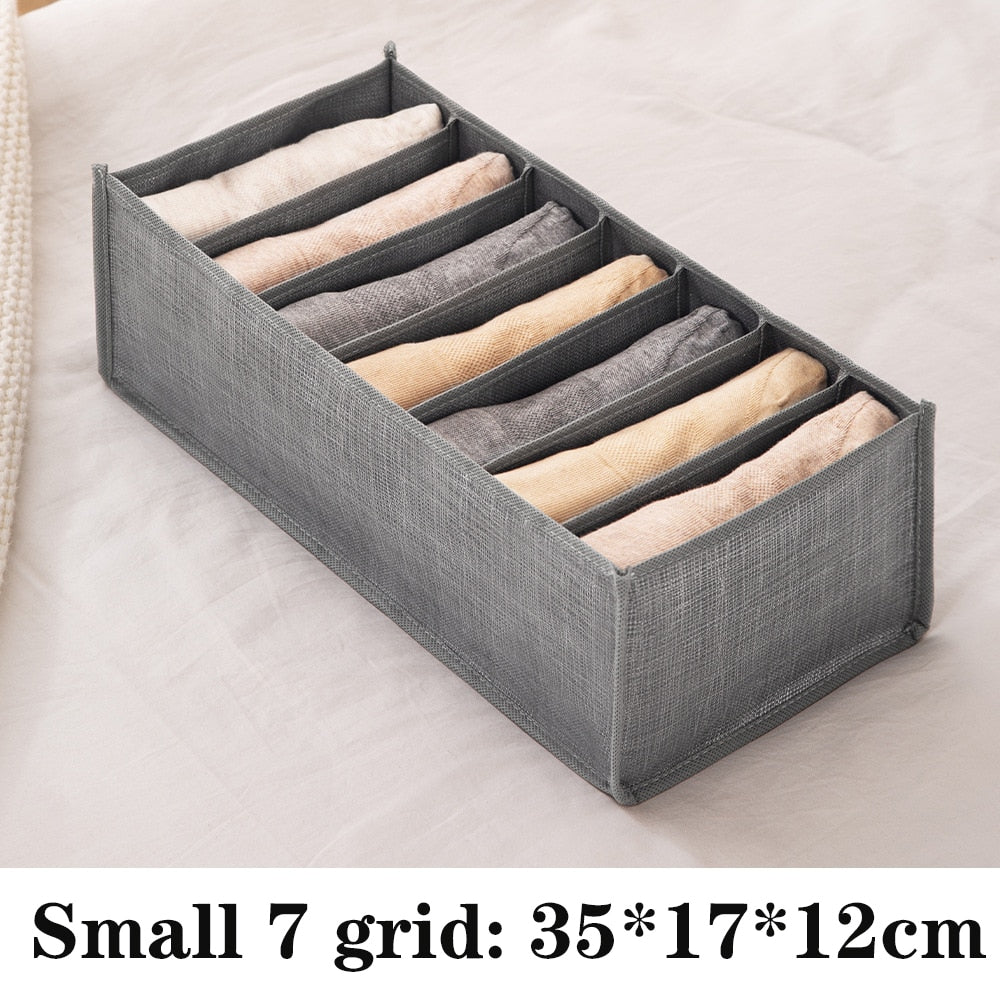 eybag 7 Grid Jeans Storage Boxes Closet Organizer Wardrobe Dividers Drawer Organizers  Foldable Underwear Storage Box