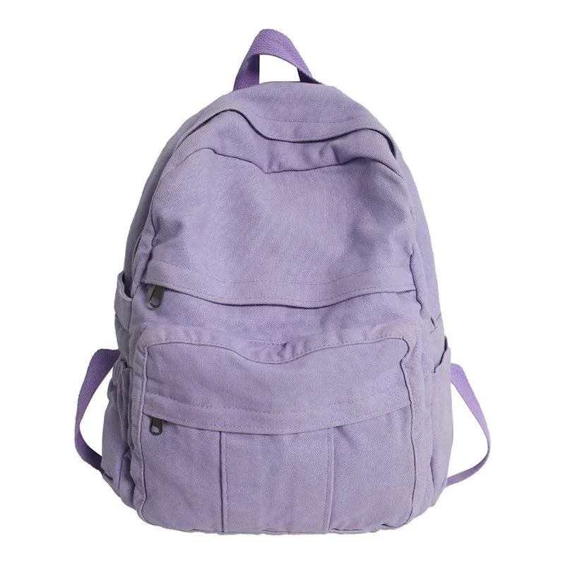 eybag Unisex High Quality Canvas Casual Backpack College School Bags Simple Schoolbag Vintage Student Laptop Bag For Men Travel Hot