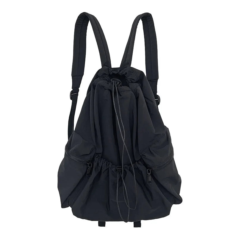 eybag Fashion Ruched Drawsting Backpacks For Women Casual Nylon Backpack School Light Weight Students Bag Large Capacity Travel Bag