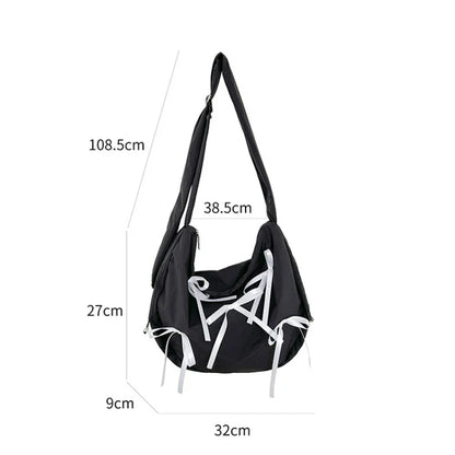 eybag 2024 Spring New Sweet Fresh Crossbody Bag Niche Cute Bow Girl Shoulder Bag Lightweight Large Capacity Soft Dumpling dumplings Bag