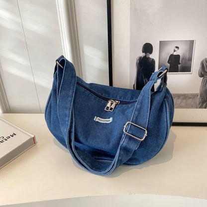 eybag Women Denim Shoulder Bag Large Capacity Strap Adjustable Crossbody Bag Vintage Messenger Hobo Bags Casual Handbags 2024 New