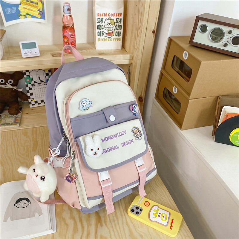 eybag Women Backpack Large Cute Female Multi-pocket Travel Bagpack Student Schoolbag for Teenage Girl Book Knapsack New Mochila 2022