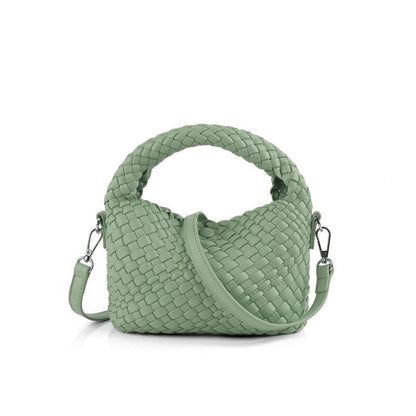 eybag Women Woven Bags PU Leather Messenger Bag Mini Macaron Colors Handbag Summer Holiday Women's Bag