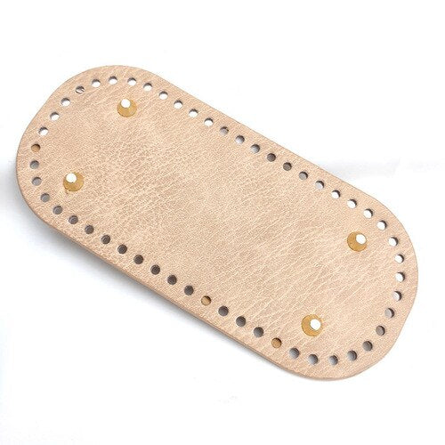 eybag 10x22/12x25cm Long Oval Bottom For Knitted  PU Leather Bag Accessories Handmade Bottom With Holes Crochetbag Base Wholesale