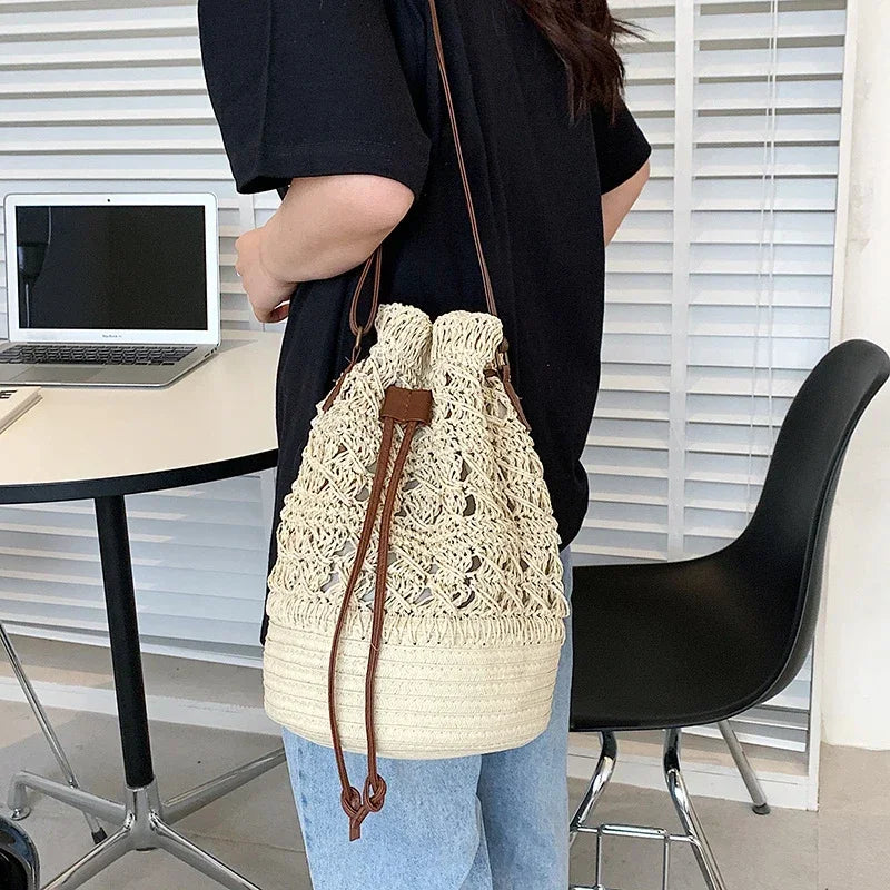 eybag New Hot Selling 2024 Fashion Women's Bag High Quality Bohemian Style Hollow Weaving Crossbody Bag Unique Design Commuter Bag