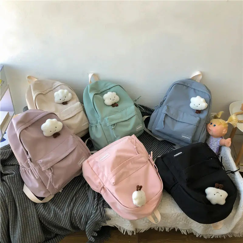 eybag Schoolbag Female Student Korean Version Female Junior High School College Solid Color Backpack Versatile High-value Backpack