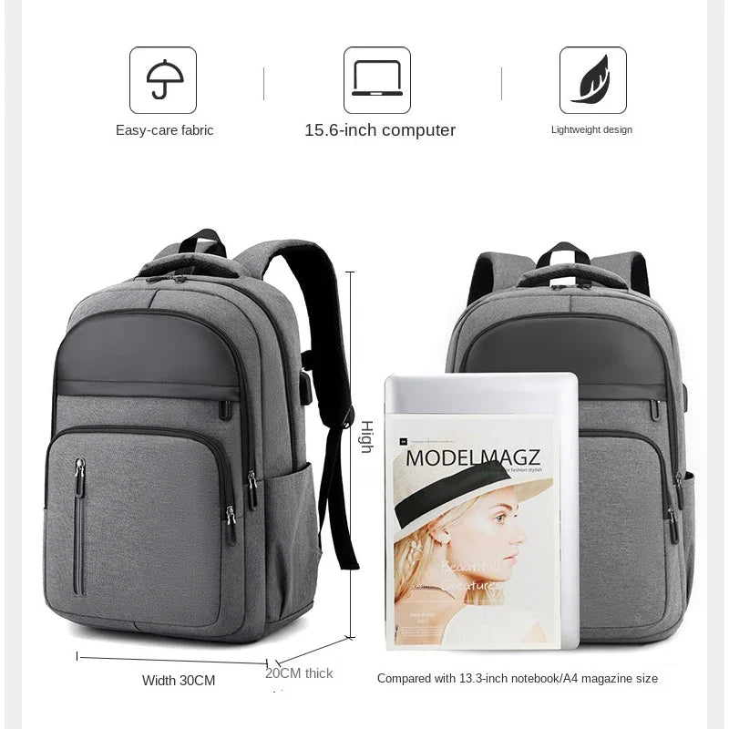 eybag Men Backpack 15.6 inch Laptop Backpack Waterproof USB Charging School Bags Large Capacity Business Travel Bag