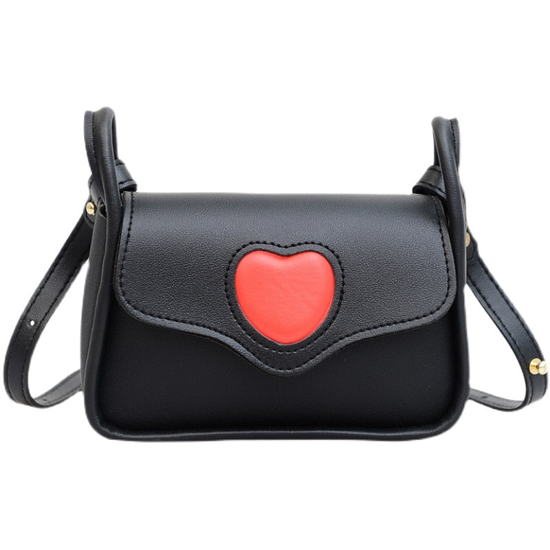 eybag Cute Love Heart Women's Small Square Shoulder Bags Fashion Female Messenger Bag Simple Ladies Crossbody Purse Handbag with Scarf