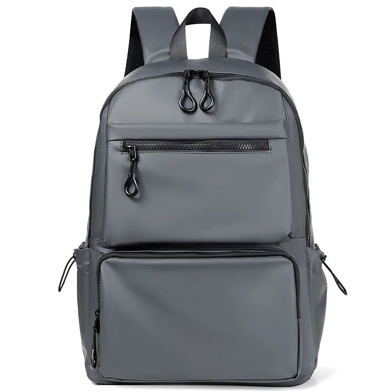 eybag 14 Inch Men's Backpack Large Capacity Travel Leisure Solid Color Pu Computer Backpack Fashion Men And Women Students Schoolbag