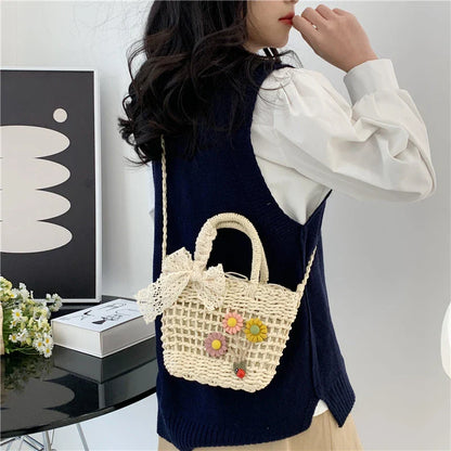 eybag Causal Purses For Womens Travel Handbags Beach Bag Summer Straw Bags Handmade Rattan Crossbody Bags Small Shoulder Bag Tote