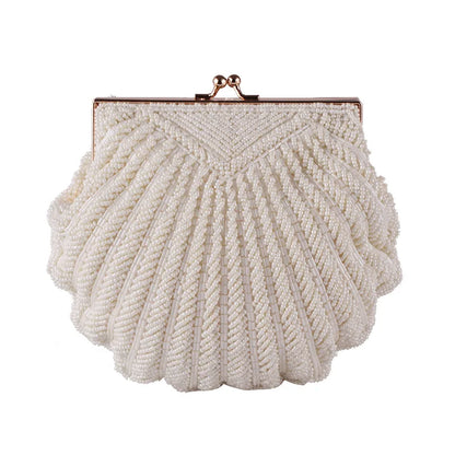 eybag Women Wedding Purse And Handbag Elegant Evening Party Bags Clutches White Shell Pochette Mariage Sac Femal Beaded Clutch Bag Sac