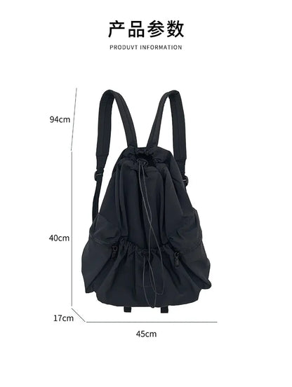 eybag Fashion Ruched Drawstring Backpacks for Women Aesthetic Nylon Girls Backpack Light School Students Bag Summer Travel Female Bag