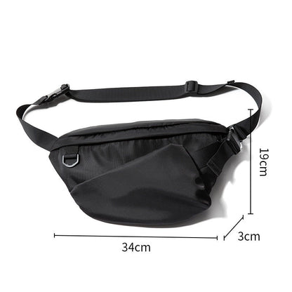 eybag Men's Bag Oxford Waterproof 7.9inch Flat Crossbody Bag Sport Waist Bag for Men with Back Anti-theft Zipper Bag Outdoor Sling Bag