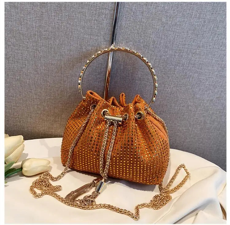 eybag Designer Chain Rhinestone Bucket Bags Totes Handbag Purses Women Shoulder Crossbody Bags New Evening Clutch Bag