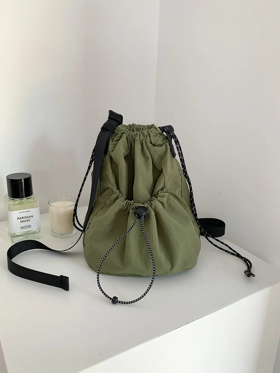 eybag Ruched Drawstring Bags for Women Soft Light Crossbody Bags for Women 2024 Casual Designer Shoulder Bag Phone Flap Mini Handbags