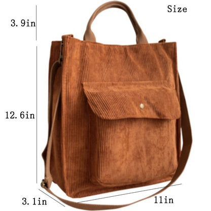 eybag Corduroy Bag for Women Shoulder Bags Shopper Designer Handbags Spring Summer High Quality Student Bookbag Female Canvas Tote Bag