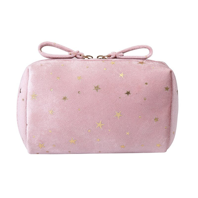 eybag flannel Cosmetic Bag Anytime Portable Velvet Star Clutch Bag Simple Carry-on Change Lipstick Storage Bag