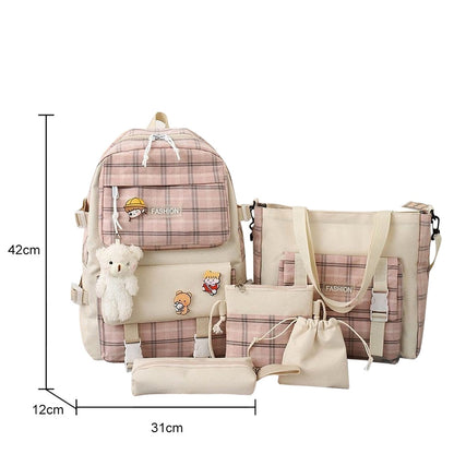 eybag Canvas Girls School Bag Cute Backpack for Women Student Teens Aesthetic Backpacks Waterproof Large Capacity Kawaii Backpack Bags